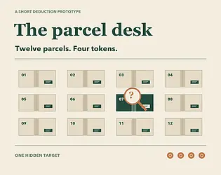 The parcel desk — a short deduction prototype cover art